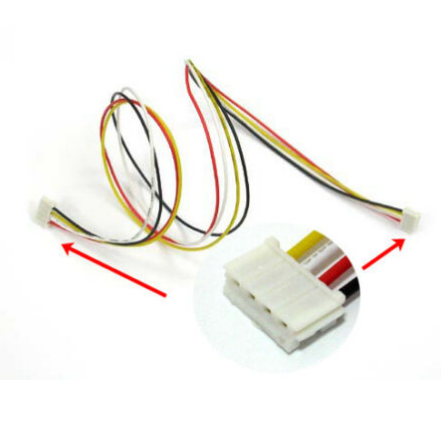 JST 2.5 Arnés de cables de conector de extensión hembra a hembra con espaciado de 4 pines y 2,5 mm