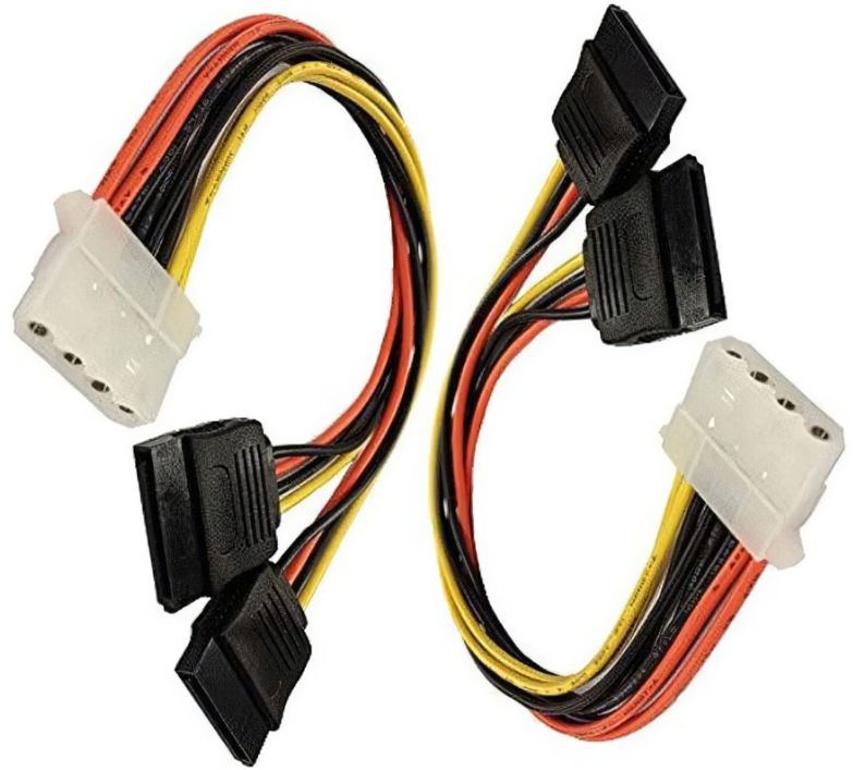Molex hembra IDE de 4 pines a conjunto de cable adaptador Y de alimentación SATA dual Molex hembra IDE de 4 pines a conjunto de cable adaptador Y de alimentación SATA dual