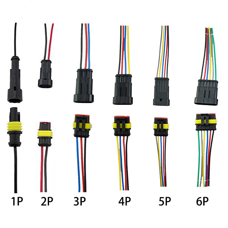 Conector eléctrico impermeable de 1 / 2 / 3 / 4 / 5 pines con alambre y cable