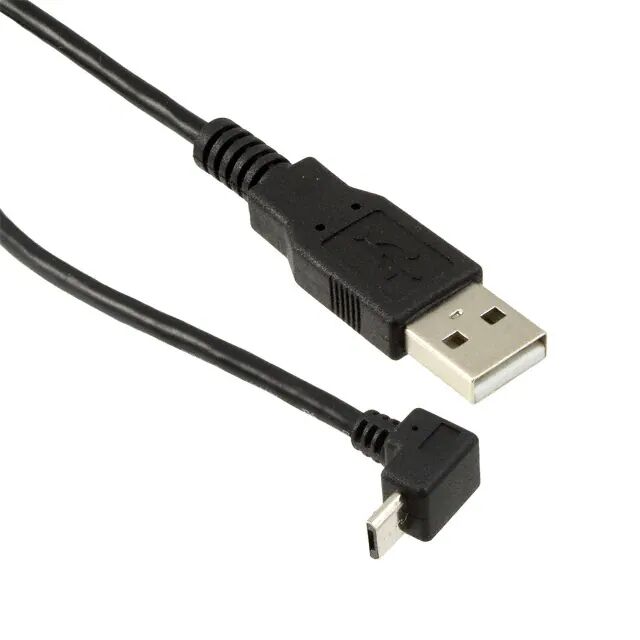 Cable USB 2.0 a macho a cota ángulo recto miniatura B macho