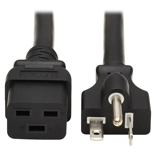Cable de alimentación Negro C19 a NEMA 5-20P - Servicio pesado 20A 125V 12 AWG