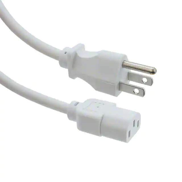 Cable de alimentación blanco NEMA 5-15p a IEC 320-c13 SJT clavija macho (hoja) a enchufe (ranura)