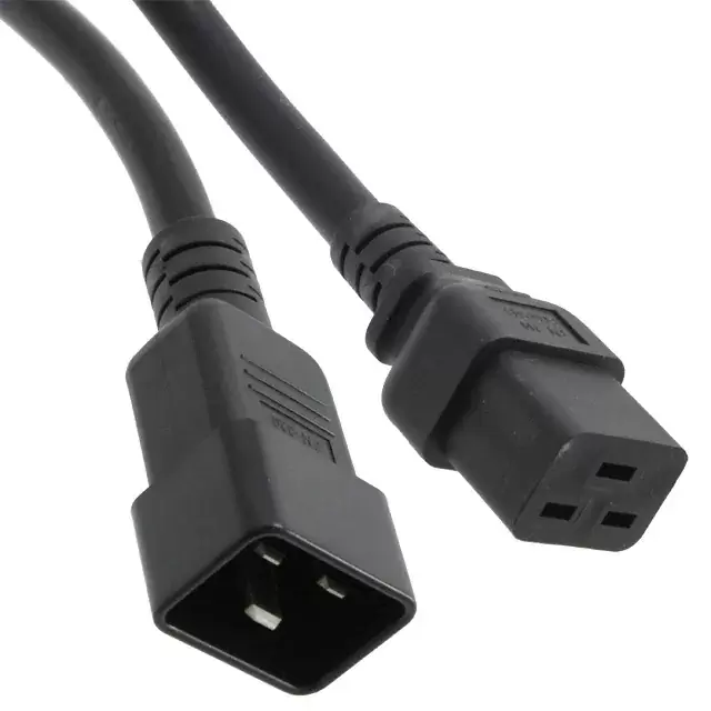 Cable de alimentación personalizado de alta calidad negro IEC 320-c20 a IEC 320-c19 SJT
