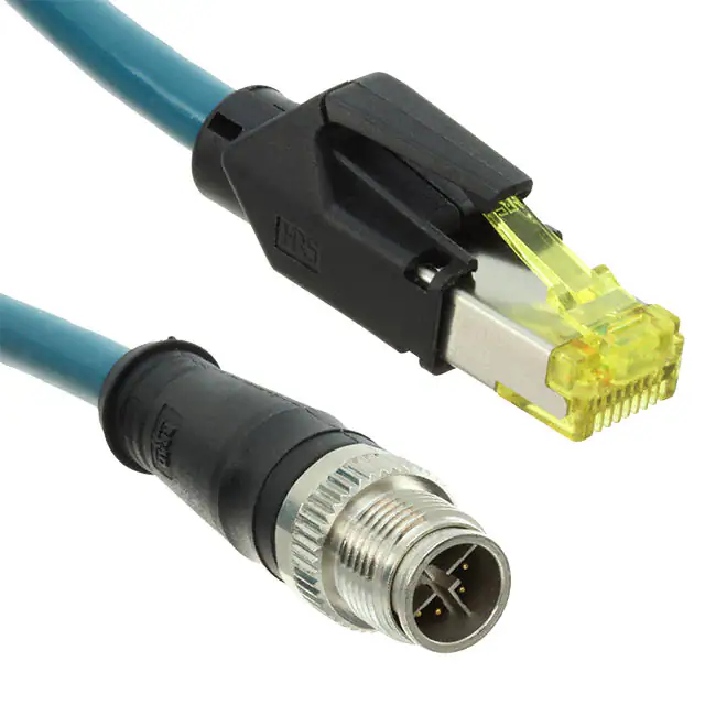 Montaje de cable M12 a RJ45 CAT6A o transmisión de datos de alta velocidad