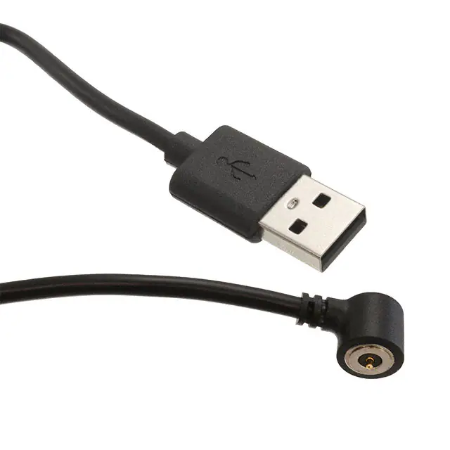 Ángulo recto macho redondo de 1 pin (magnético) a conjunto de cable de enchufe macho USB A