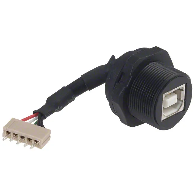 Conector macho USB-B sellado IP67 sellado con cables de 50 mm y 5 vías Conector macho USB-B sellado IP67 sellado con cables de 50 mm y 5 vías