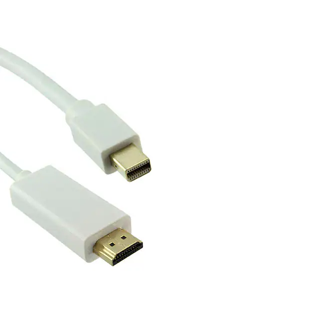 Conjunto de cable blanco HDMI-A macho a DisplayPort macho pequeño Conjunto de cable blanco HDMI-A macho a DisplayPort macho pequeño