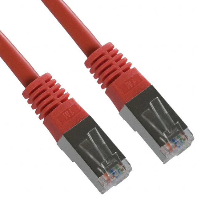 Conjunto de cable de conexión CAT 5e sin blindaje ROJO, par trenzado, 100 ohmios Conjunto de cable de conexión CAT 5e sin blindaje ROJO, par trenzado, 100 ohmios