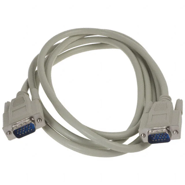 Conjunto de cable D-sub de conector macho redondo de un solo hilo beige HD15 Conjunto de cable D-sub de conector macho redondo de un solo hilo beige HD15
