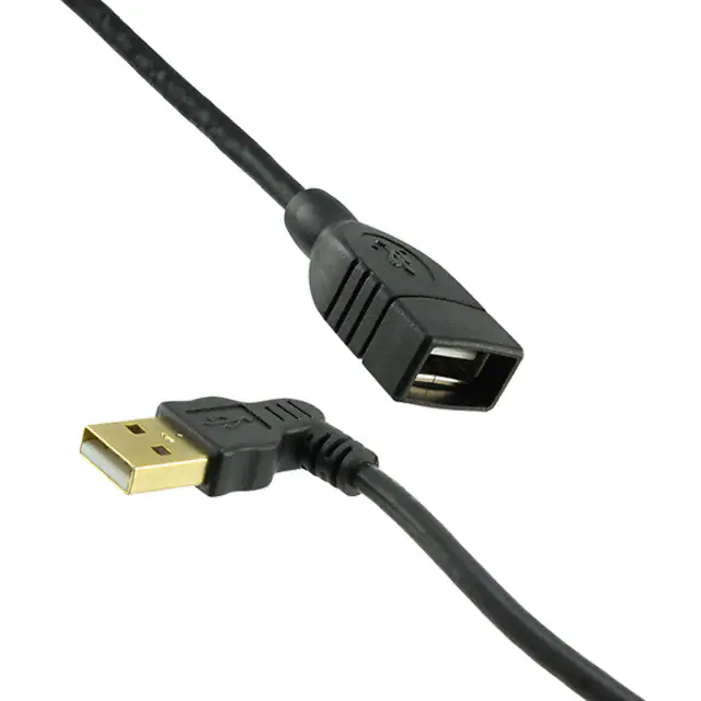 Cable de extensión USB USB-A de ángulo recto M a USB-A hembra