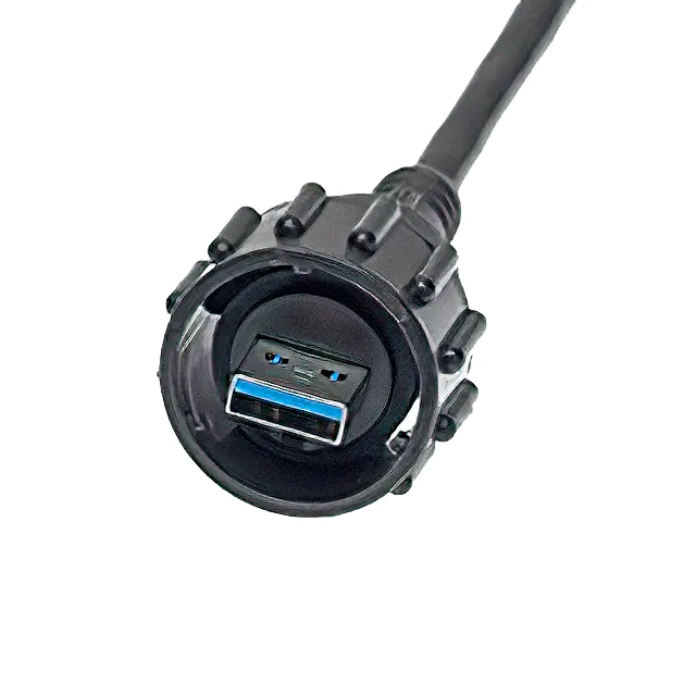 Receptáculo USB 3.0 sellado a ensamblajes de enchufe tipo A protector de acoplador circular