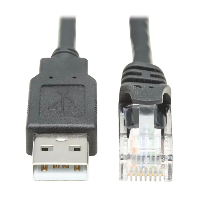 Ensamblaje de cable de consola transferible USB-A a RJ45250 Kbps 6 pies Negro