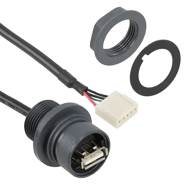 Conector USB tipo A con clasificación IP Con plomo y conjunto de cable de conector de crimpado de 5 vías