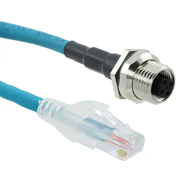 IP68 RJ45 macho a M12 4pin hembra conjunto de cable de receptáculo IP68 RJ45 macho a M12 4pin hembra conjunto de cable de receptáculo