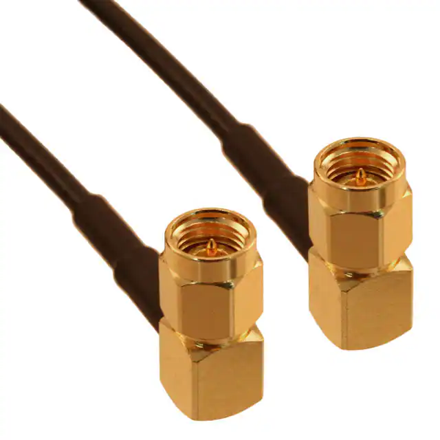 Cable coaxial RG 174/u de enchufe de engaste de ángulo recto SMA a enchufe de engarce de ángulo recto SMA