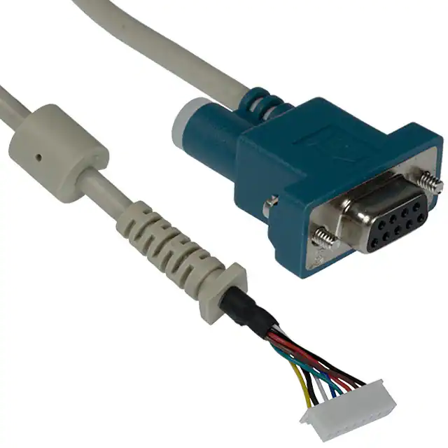 Conjunto de cable de conector sub-D hembra de 9 posiciones a conector hembra rectangular de 8 posiciones Conjunto de cable de conector sub-D hembra de 9 posiciones a conector hembra rectangular de 8 posiciones