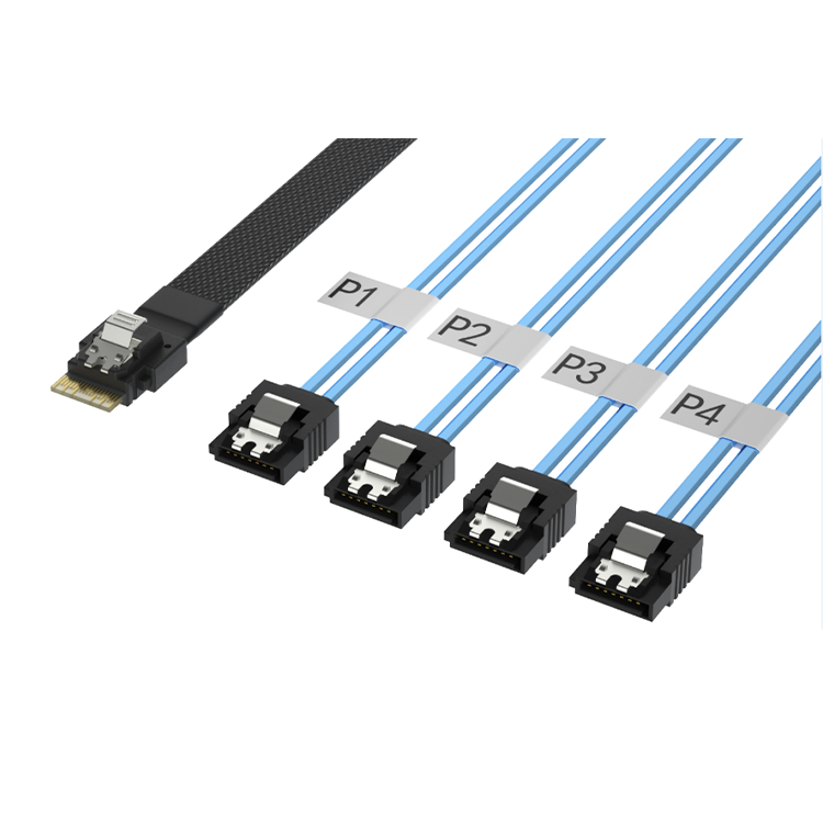 SlimSAS (SFF8654 4i) TO 4SATA 7PIN arnés rendimiento estable Entrega rápida RCD
