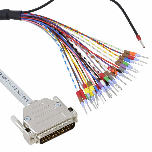 Conjunto de cable D-Sub 2926519 soldado estándar DB25 gris, arnés de cables de un solo hilo (redondo) de 3,28' RCD bajo demanda fabricado profesionalmente