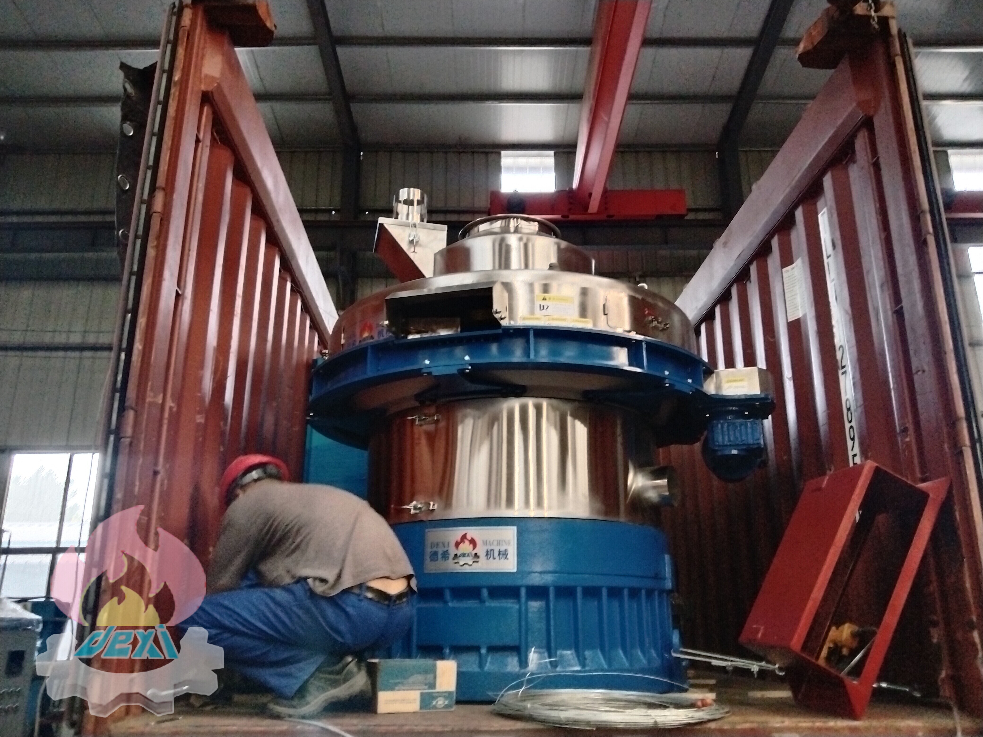 Deliver XGJ2-850P Wood Pellet Machine and GXP80X130 Hammer Mill to Indonesia