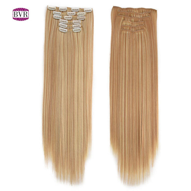 Wholesale Ladies Replacement Block Long Straight High Temperature Fiber Hair Extension Six-Piece Wig