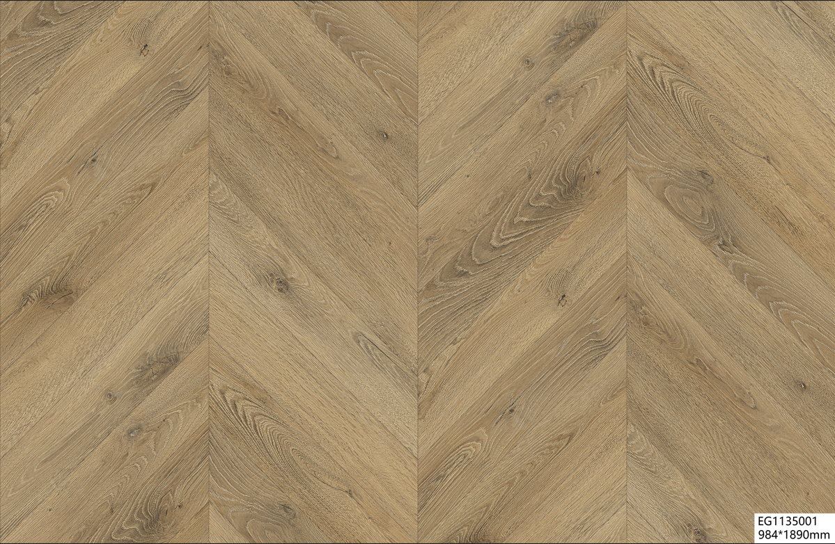 Fish bone patterned SPC flooring