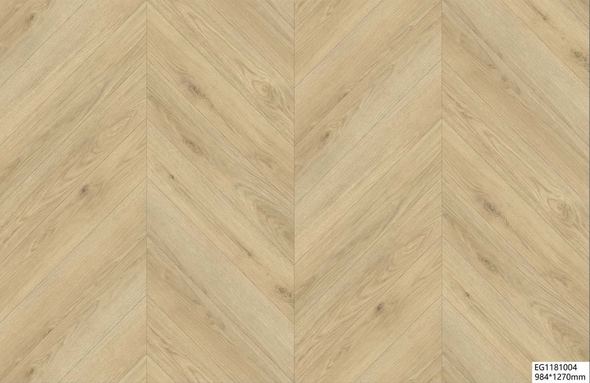 Fish bone patterned SPC flooring