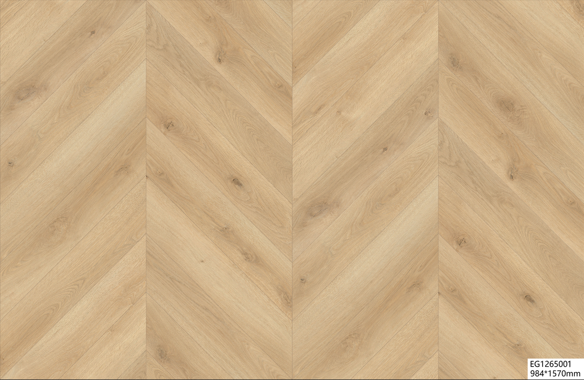 Fish bone patterned SPC flooring