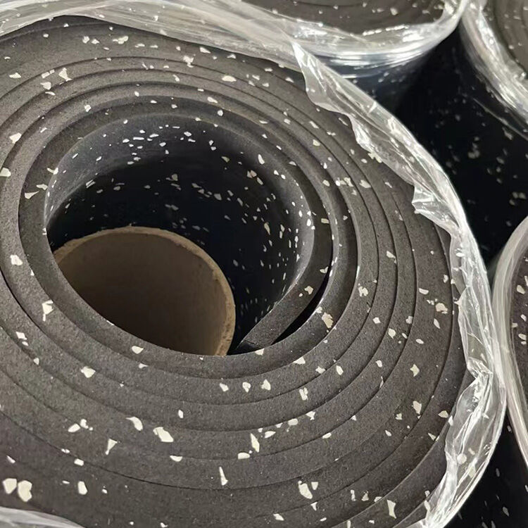 Rolled gym rubber mat