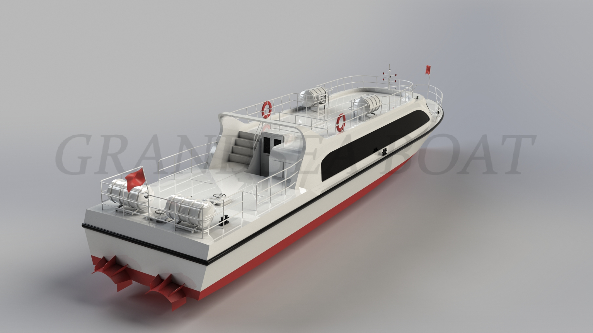 Why do seagoing ships have a single engine and a single propeller, while river ships have two engines and two propellers?