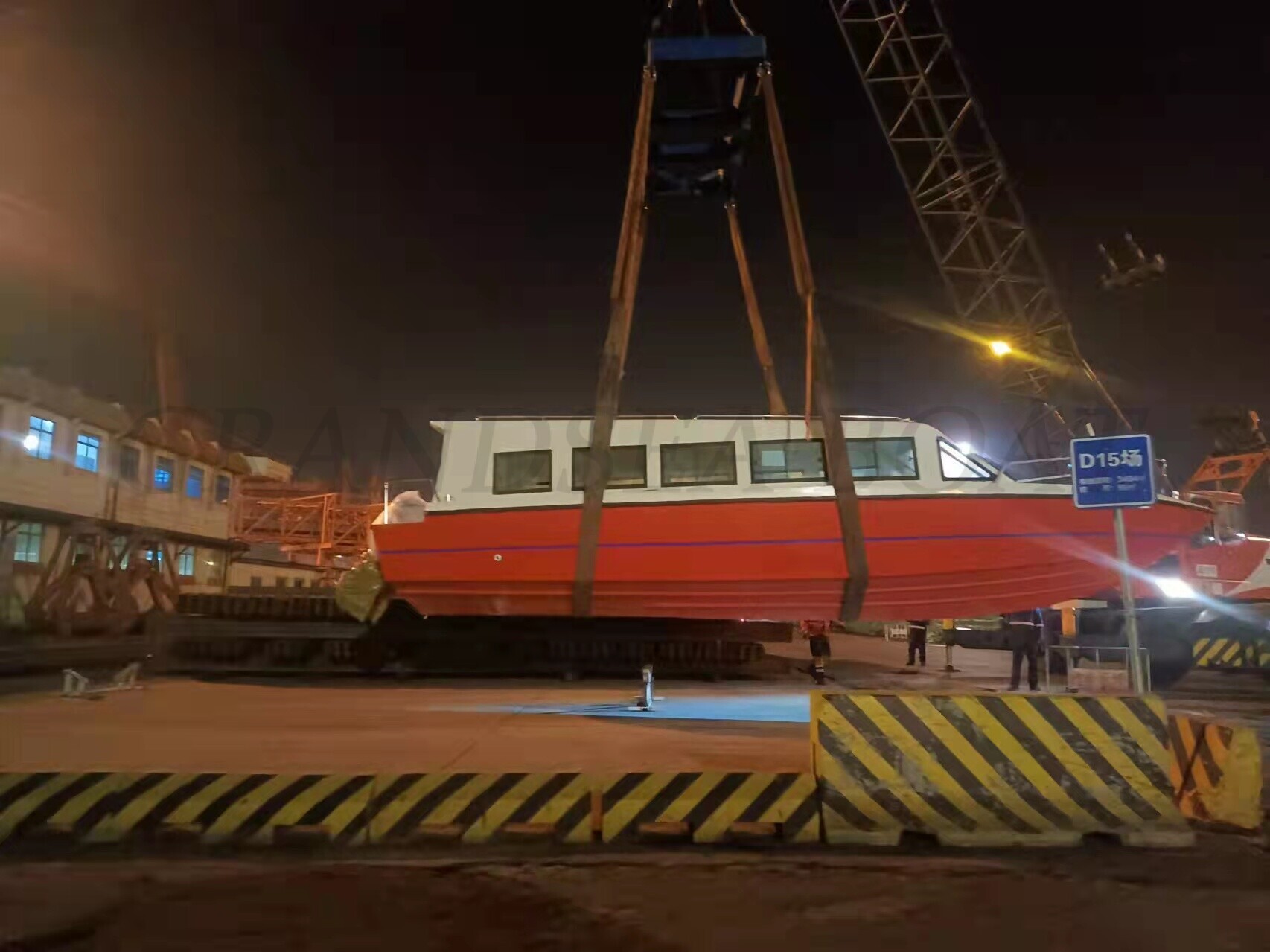 Length 11.5m Fiberglass Material 25seats Passenger Boat Shipped to Rwanda 