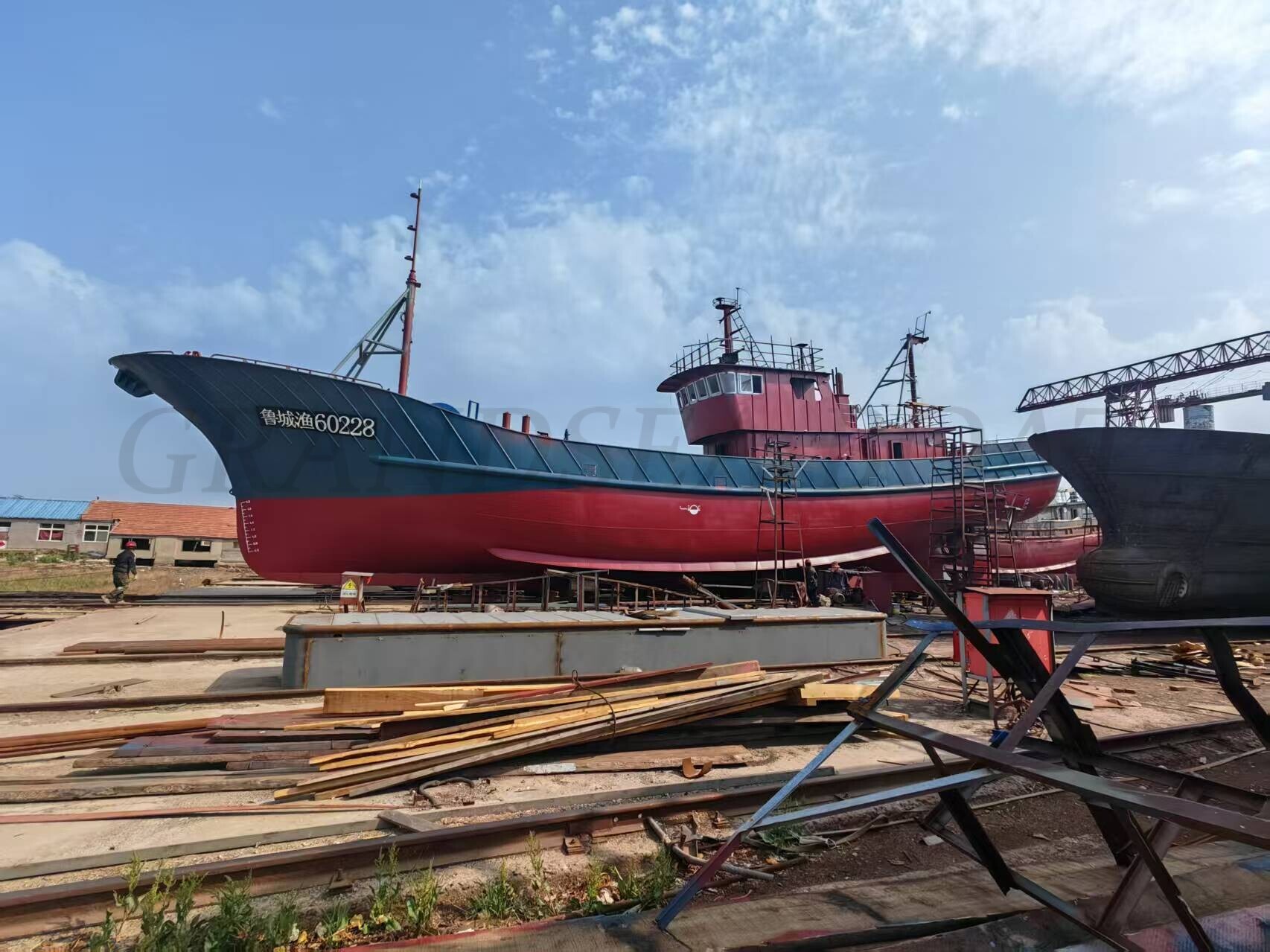 110ft/34m Steel Deep Sea Stern Trawler Fishing Ship with Freezer for Sale