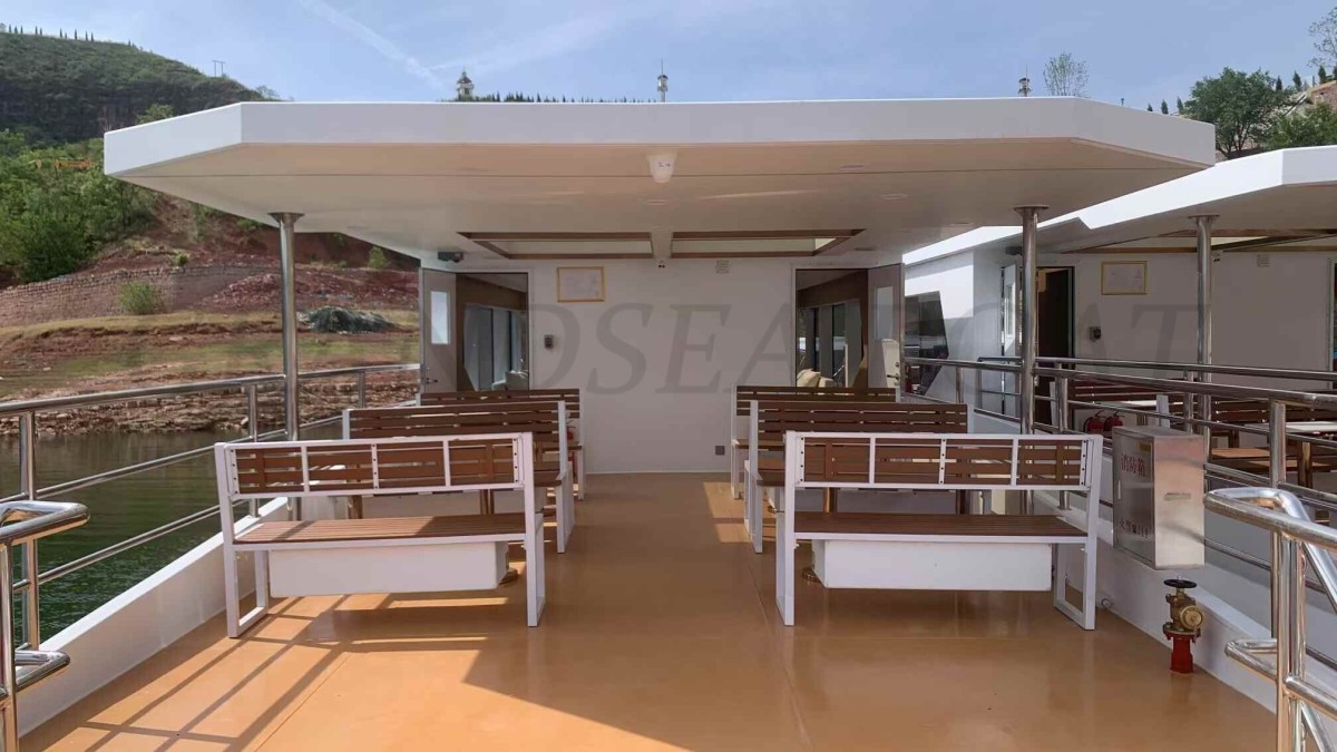Grandsea 24m Steel Hull Double Decker Dinner Party Sightseeing Crew Boat for sale