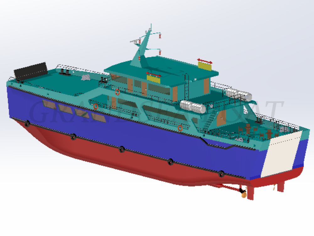 Grandsea 42m Steel Hull 145pax RoRo Car Ferry Passenger Ship Double Ended Cargo Ferry Ship for Sale