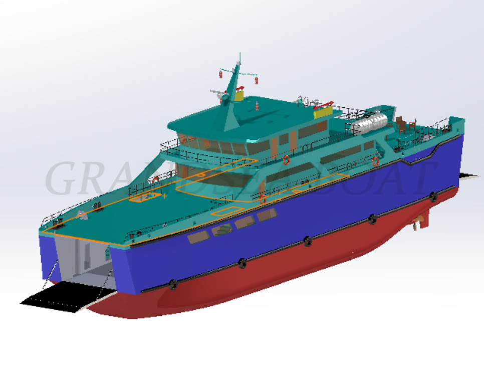 Grandsea 42m Steel Hull 145pax RoRo Car Ferry Passenger Ship Double Ended Cargo Ferry Ship for Sale