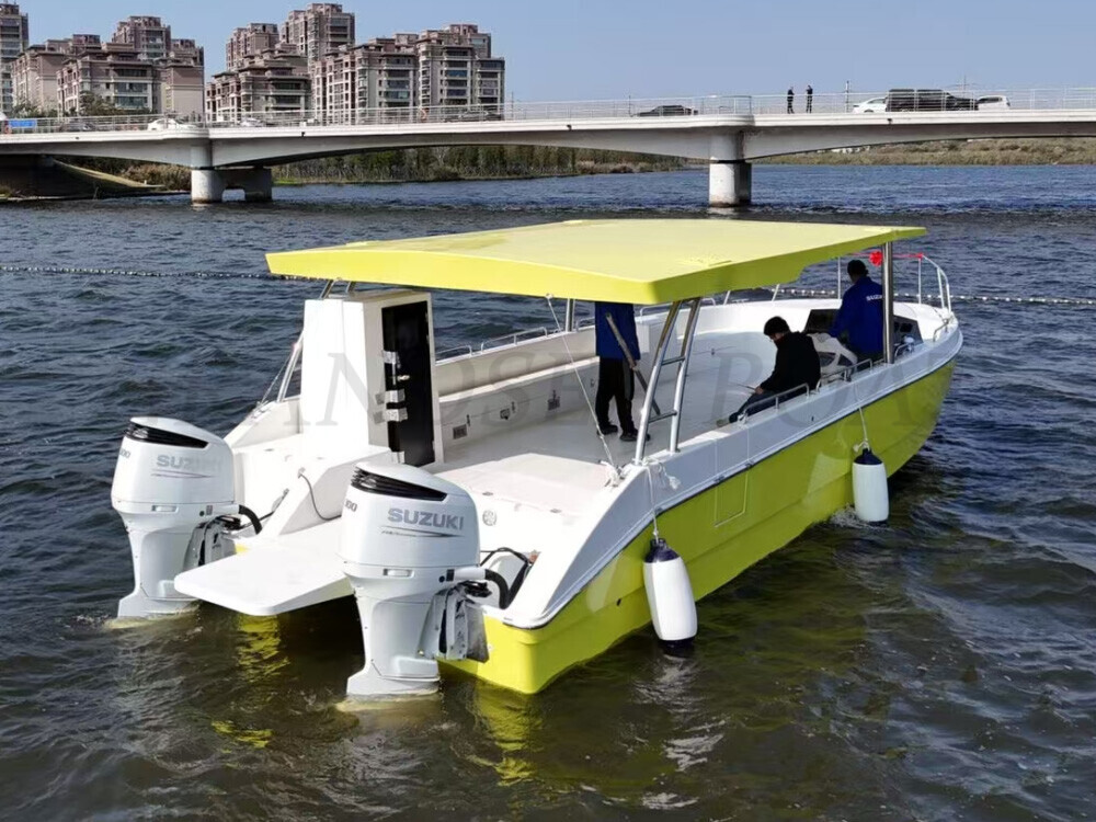 Grandsea 12m Fiberglass High Speed Catamaran Passengers Sightseeing Touring Boat with Outboard Engine