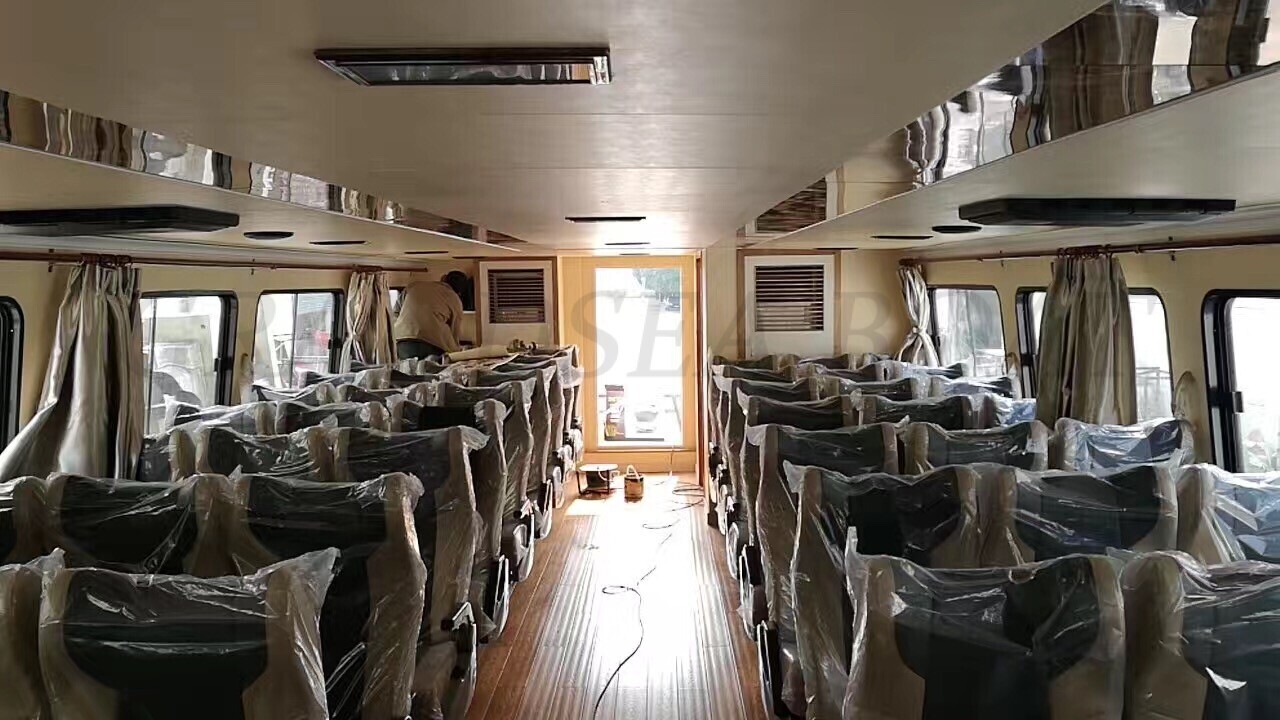Grandsea 58ft FRP 74 persons lake river catamaran bus boat ferry boat