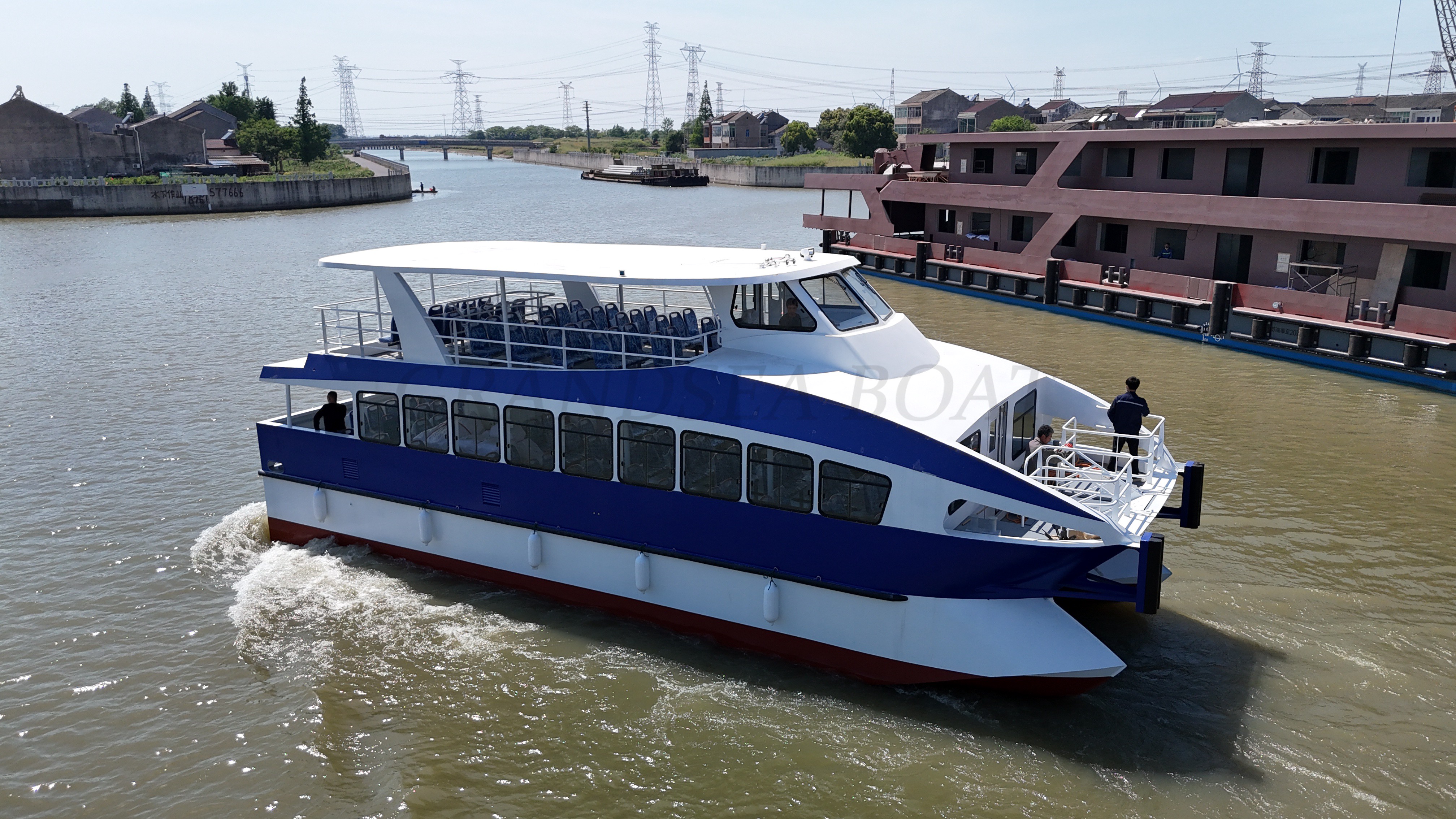 Grandsea 17m Aluminum 110seater Water Taxi Bus Catamaran Ferry Boat for sale
