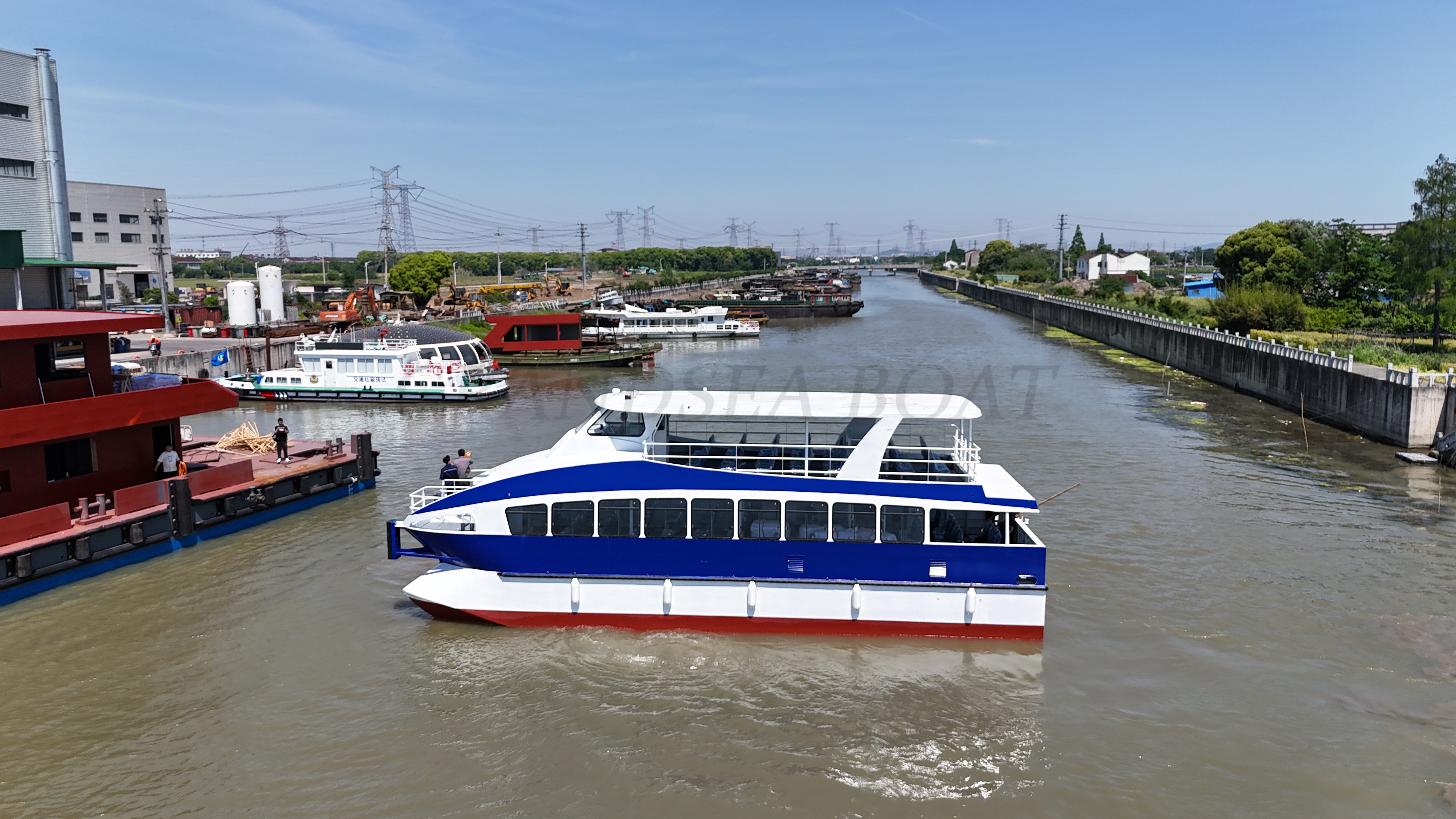 Grandsea 17m Aluminum 110seater Water Taxi Bus Catamaran Ferry Boat for sale