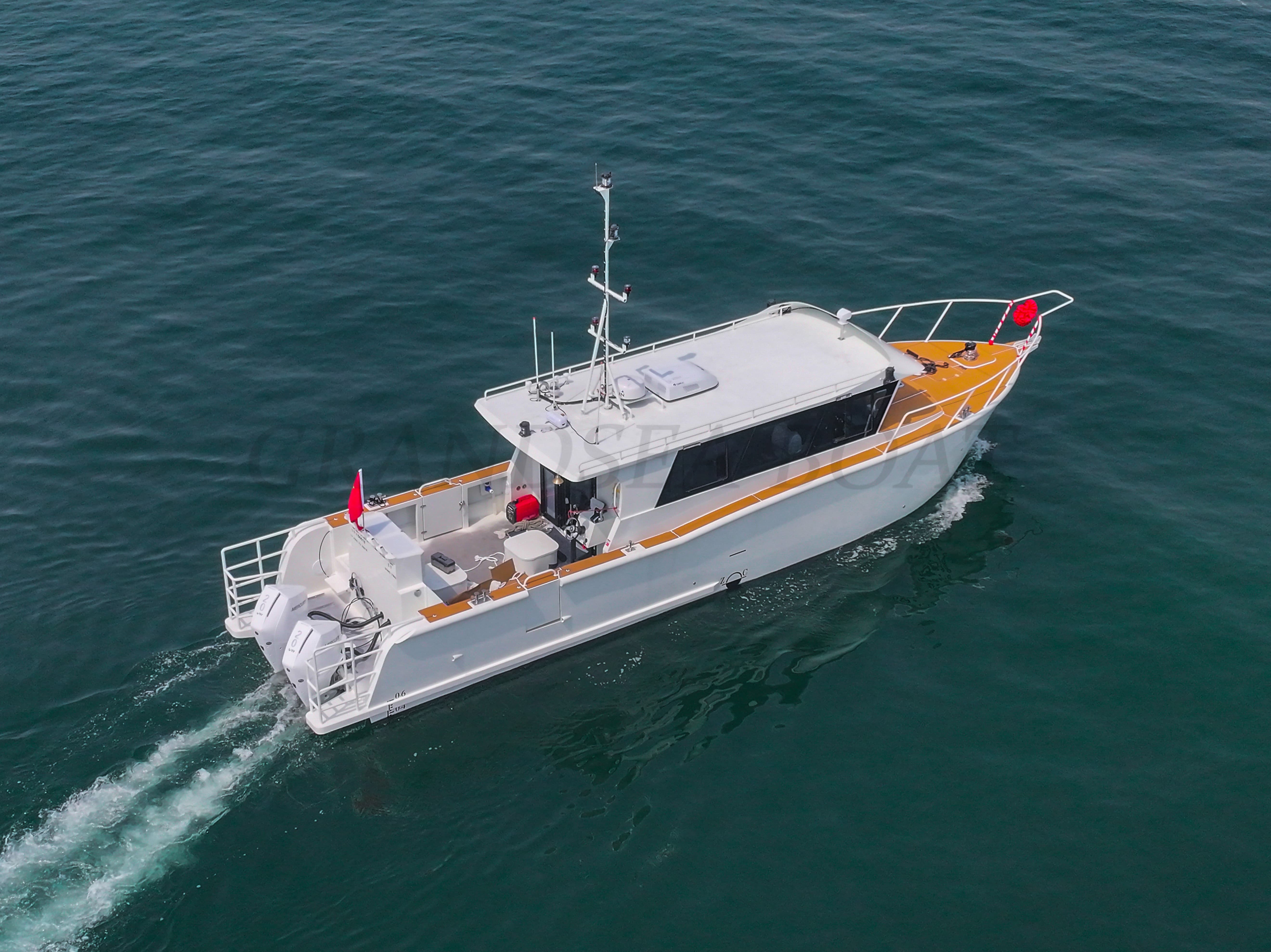 Grandsea 14.53m Aluminum Best Pleasure Fishing Boat Full Cabin Cruiser Sport Walk Around Fishing Boat for sale