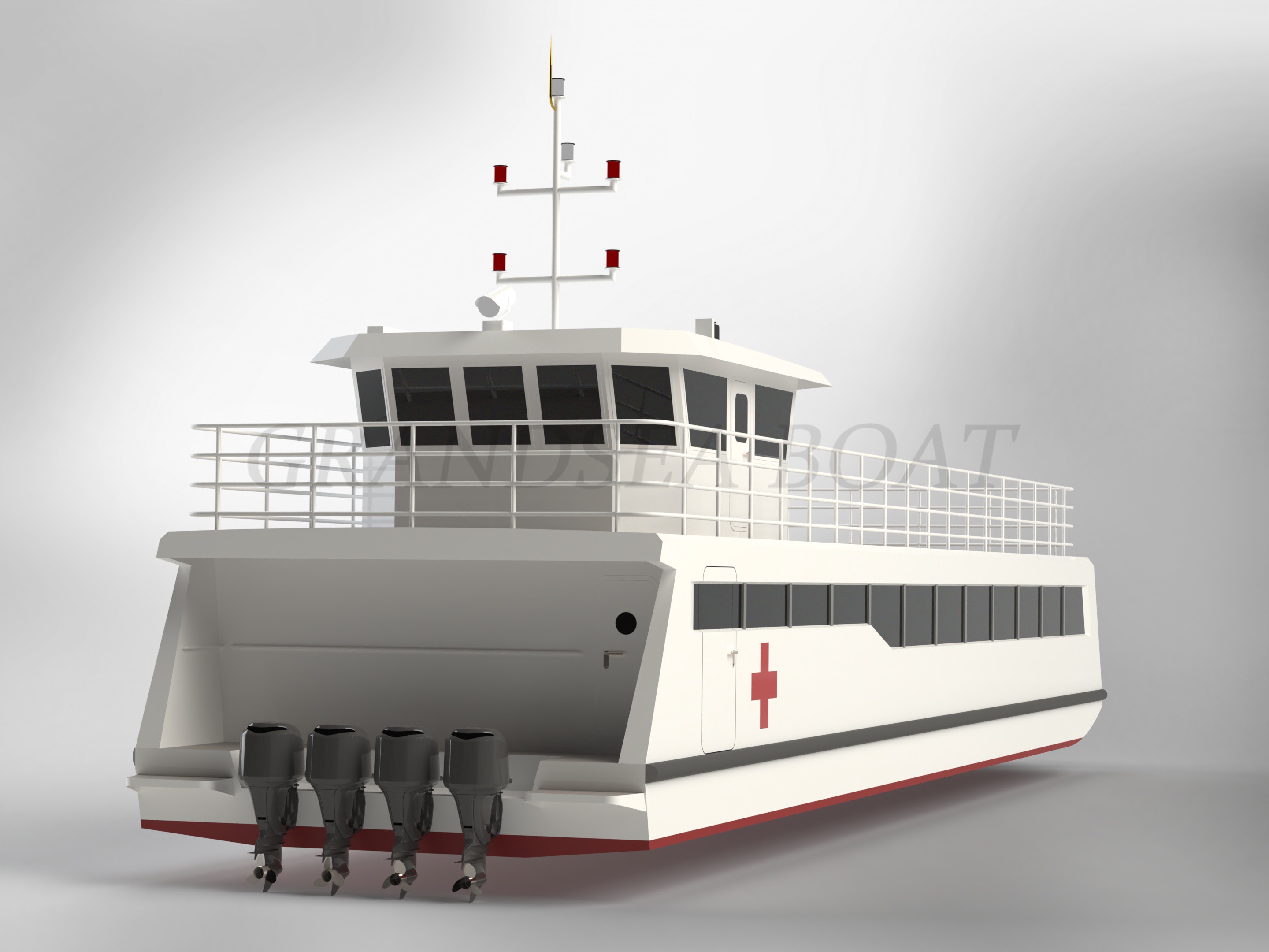Grandsea 25m Aluminum Medical Boat Ambulance Floating Hospital Boat for sale