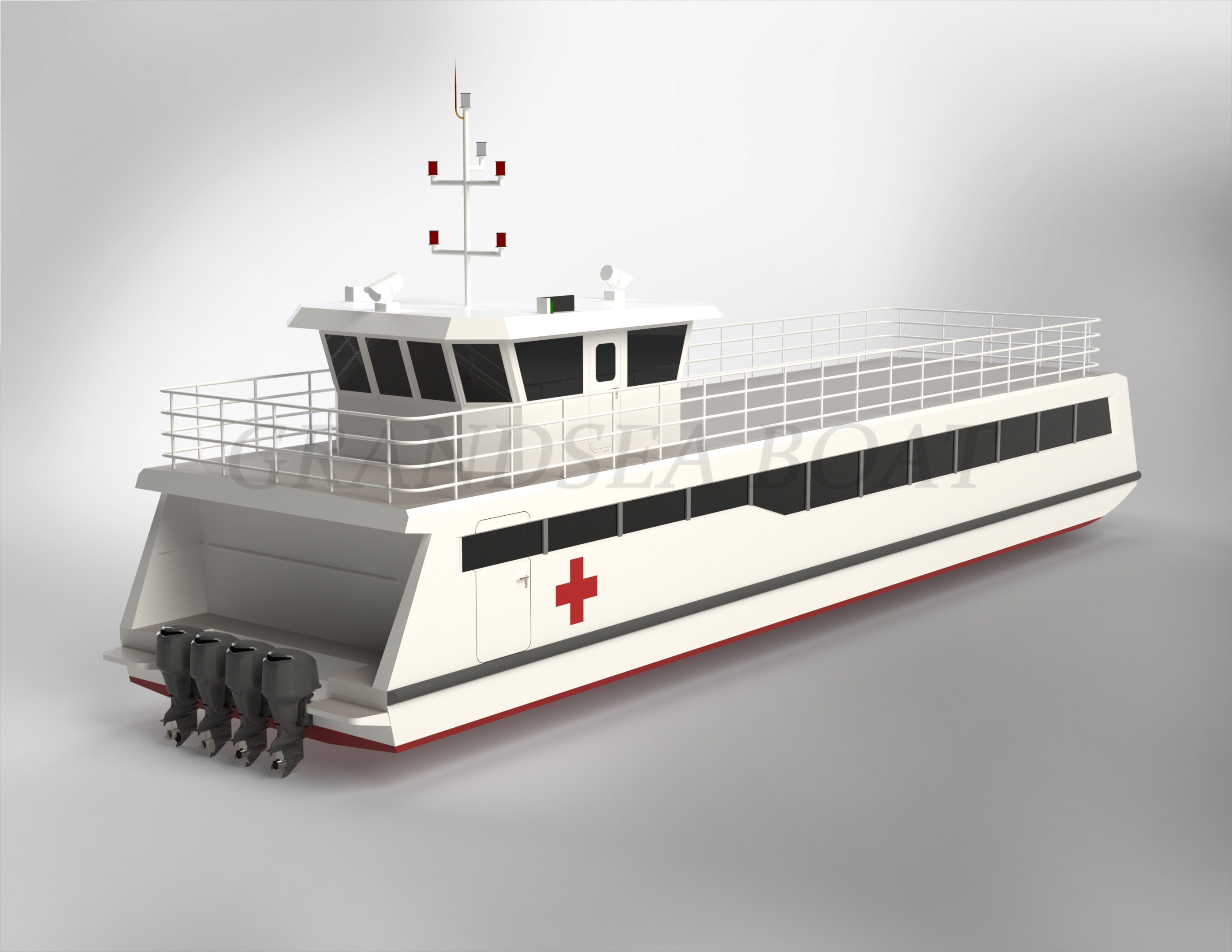 Grandsea 25m Aluminum Medical Boat Ambulance Floating Hospital Boat for sale