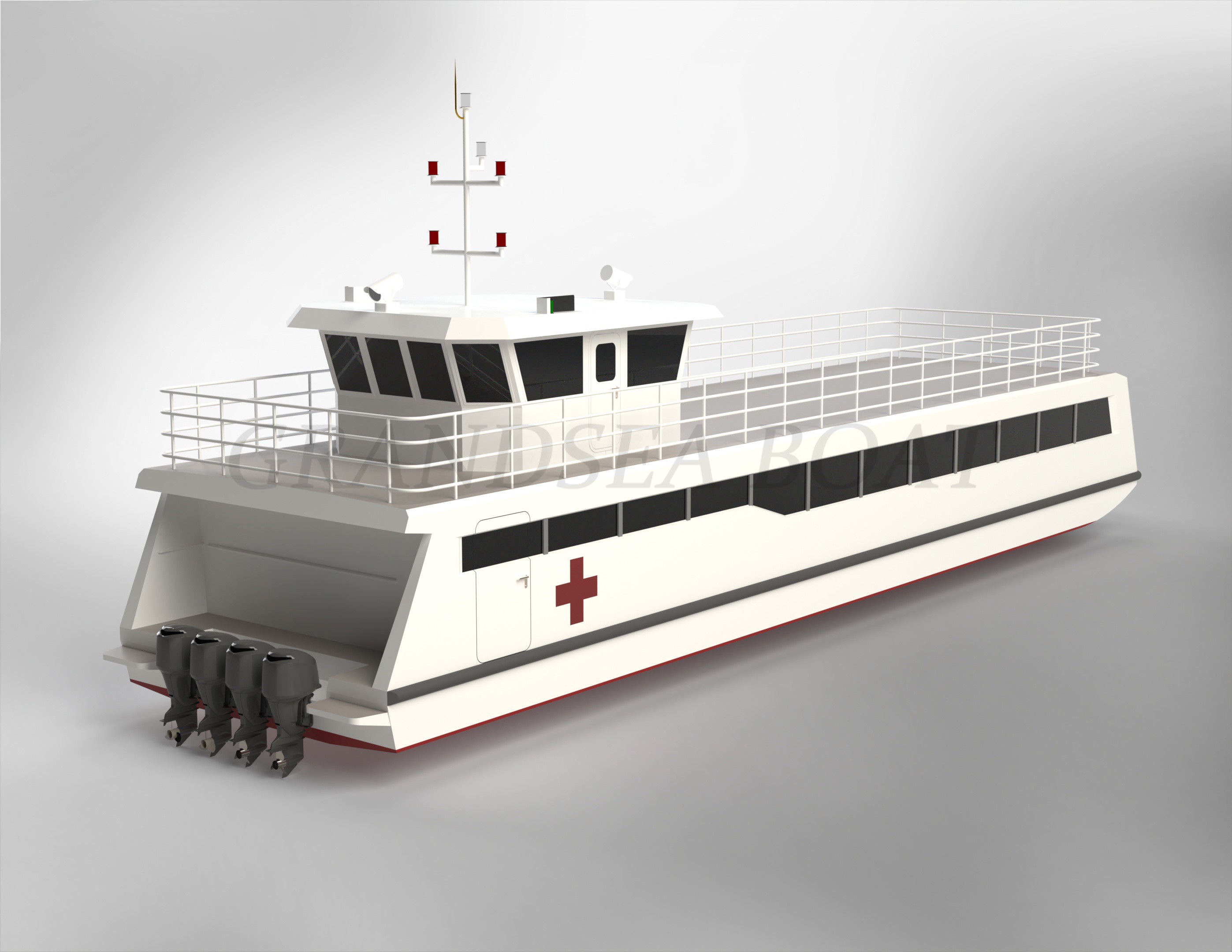 Grandsea 25m Aluminum Medical Boat Ambulance Floating Hospital Boat for sale