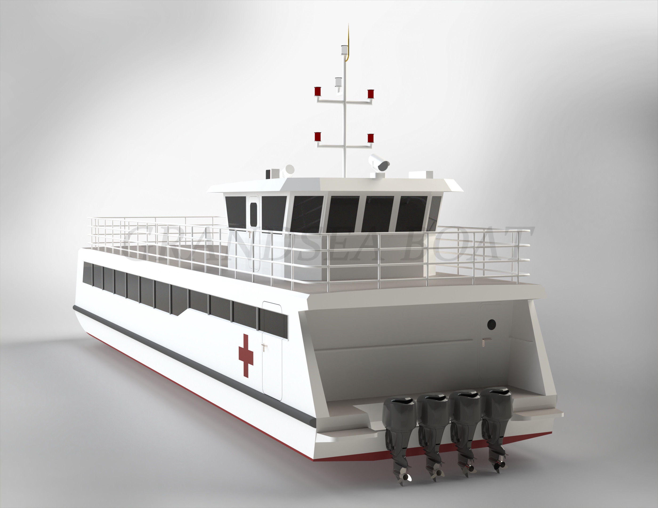 Grandsea 25m Aluminum Medical Boat Ambulance Floating Hospital Boat for sale