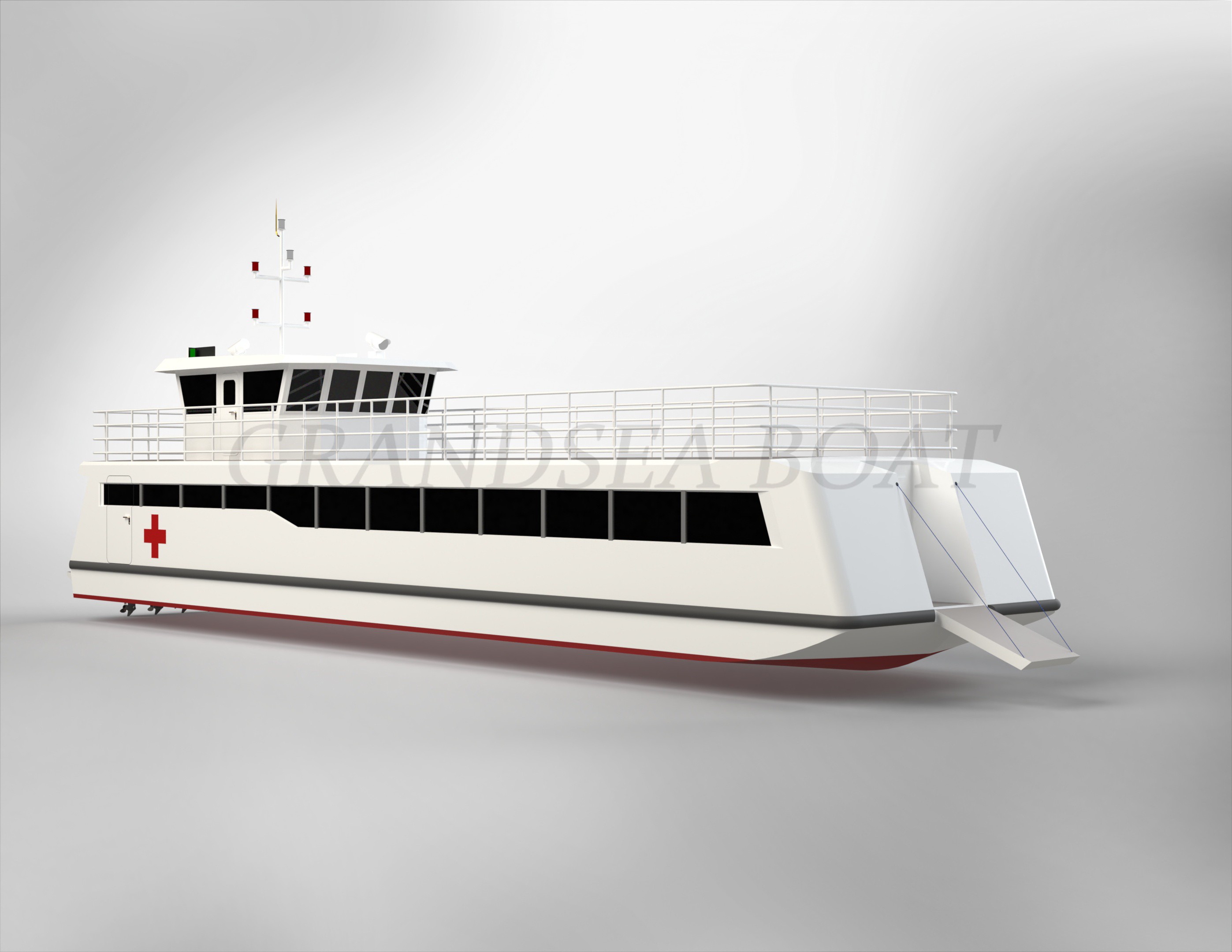 Grandsea 25m Aluminum Medical Boat Ambulance Floating Hospital Boat for sale
