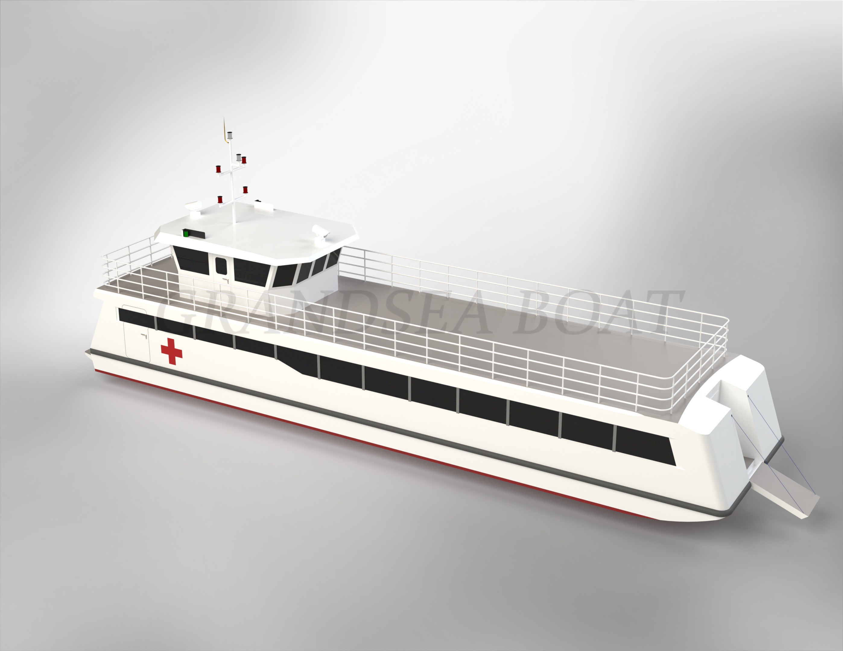 Grandsea 25m Aluminum Medical Boat Ambulance Floating Hospital Boat for sale