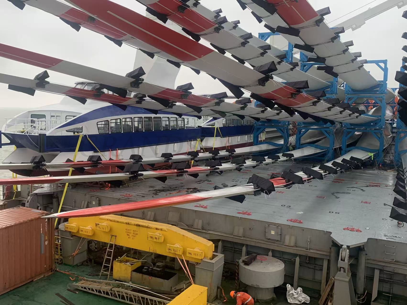 Two 17m 125seats Aluminum Catamaran Passenger Boats Shipped to Bahamas by bulkship