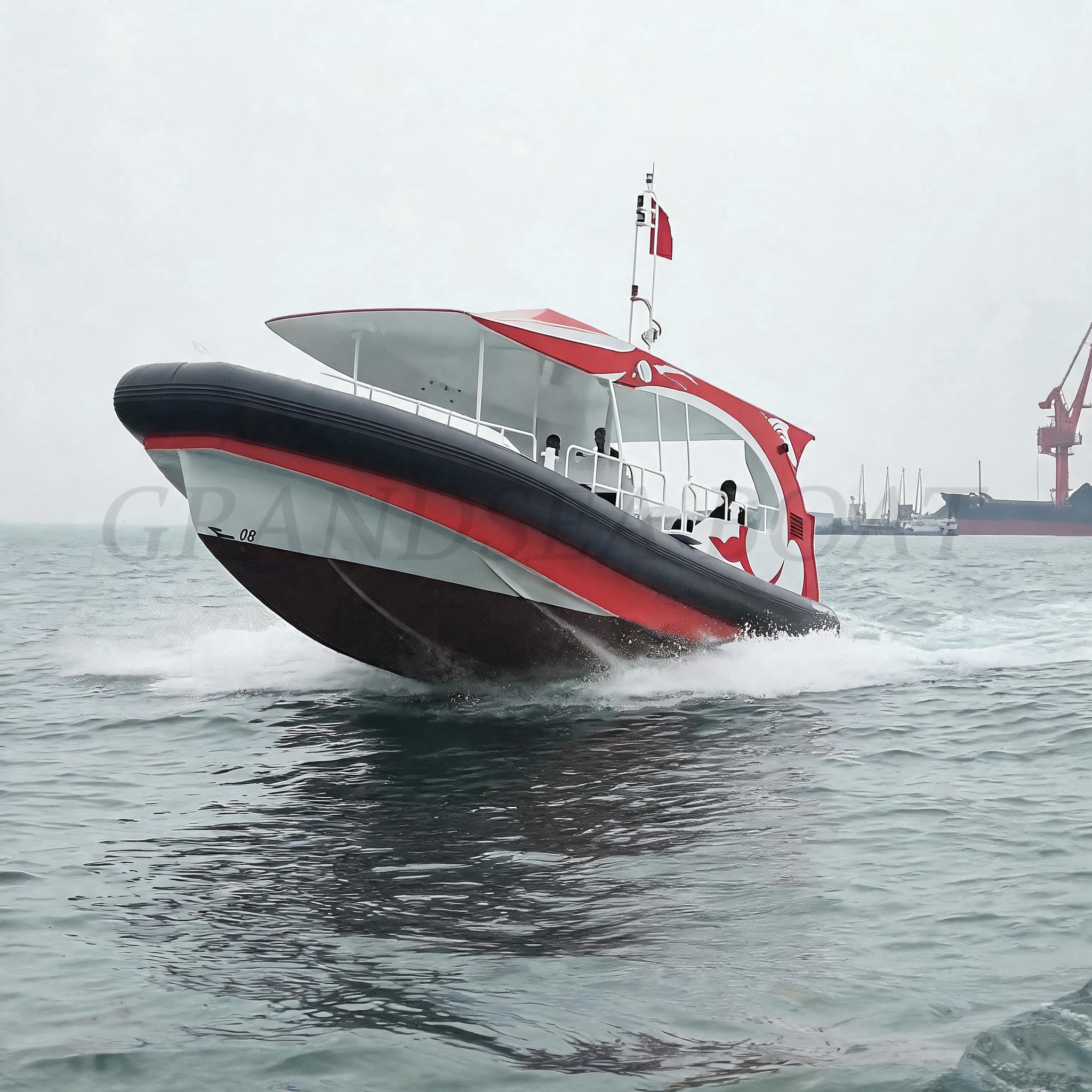 Grandsea 12.5m Aluminum 11seats Tourist Jet Boat Drifting Speed Boat for sale