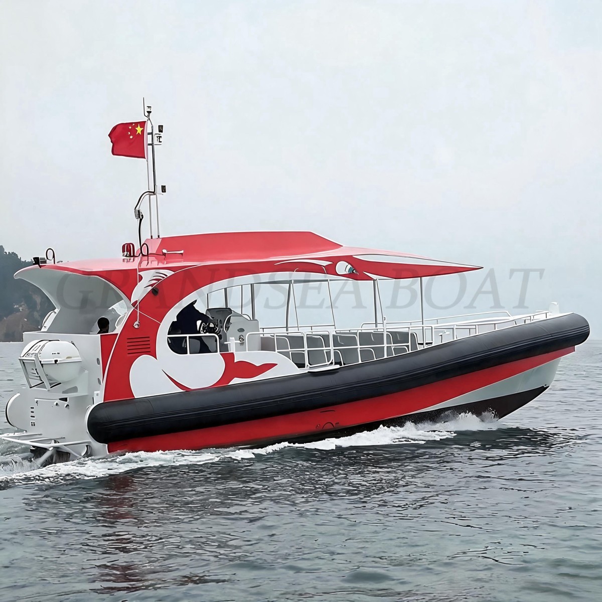 Grandsea 12.5m Aluminum 11seats Tourist Jet Boat Drifting Speed Boat for sale