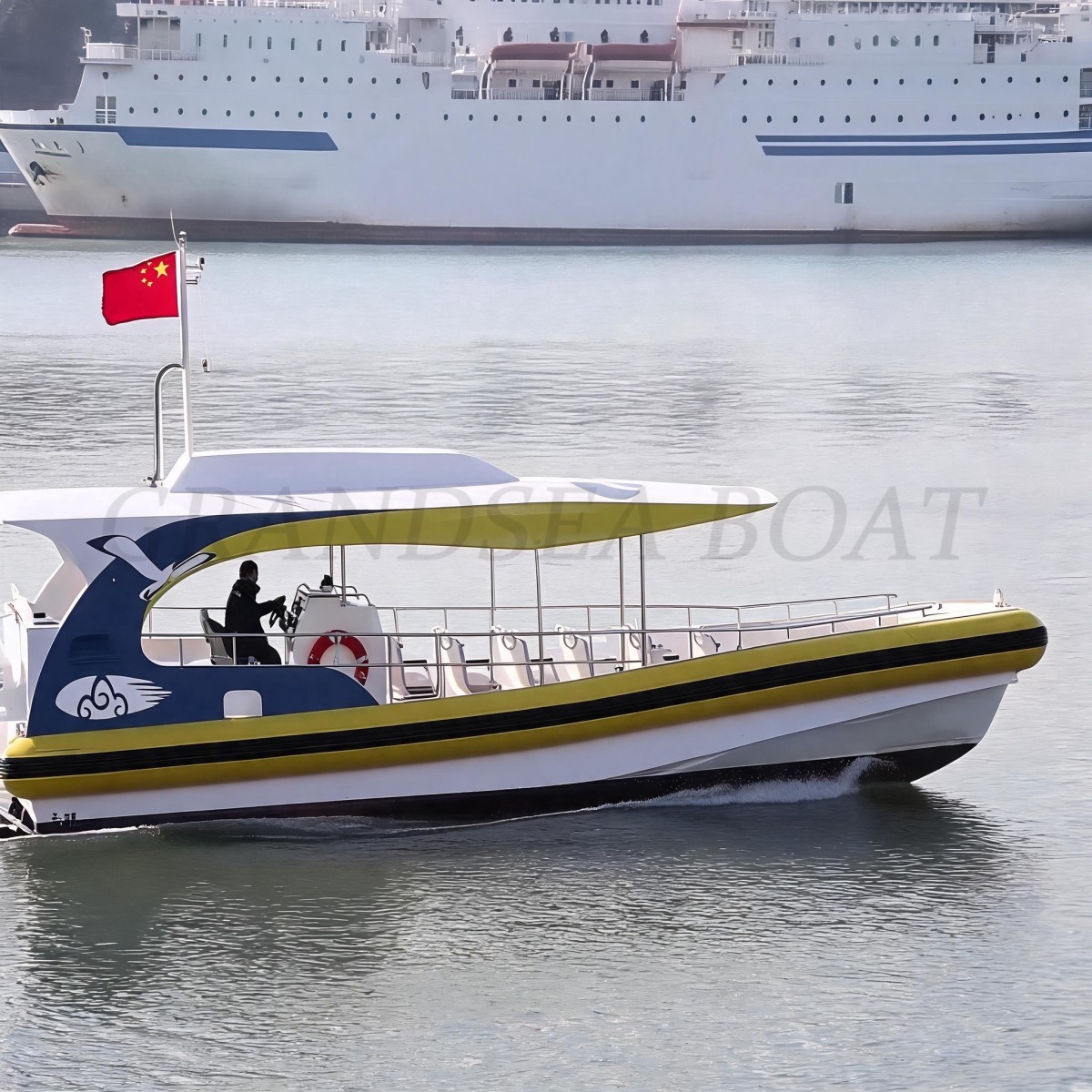 Grandsea 12.5m Aluminum 11seats Tourist Jet Boat Drifting Speed Boat for sale