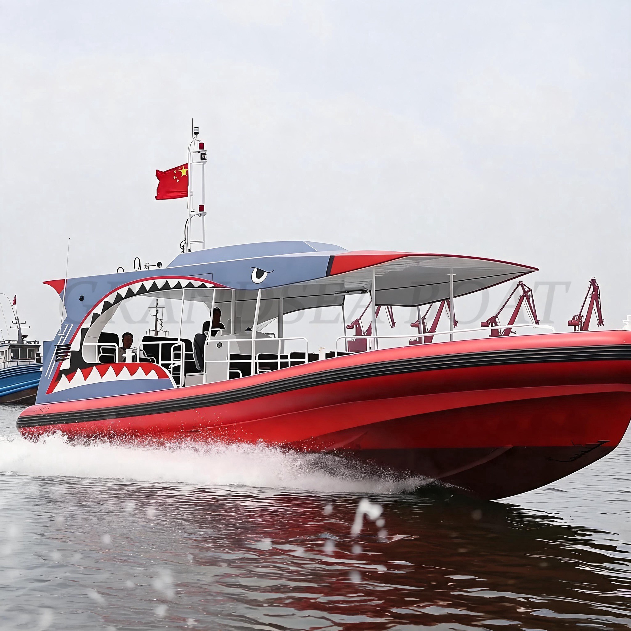 Grandsea 12.5m Aluminum 11seats Tourist Jet Boat Drifting Speed Boat for sale